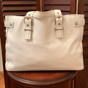 Express White Leather Tote